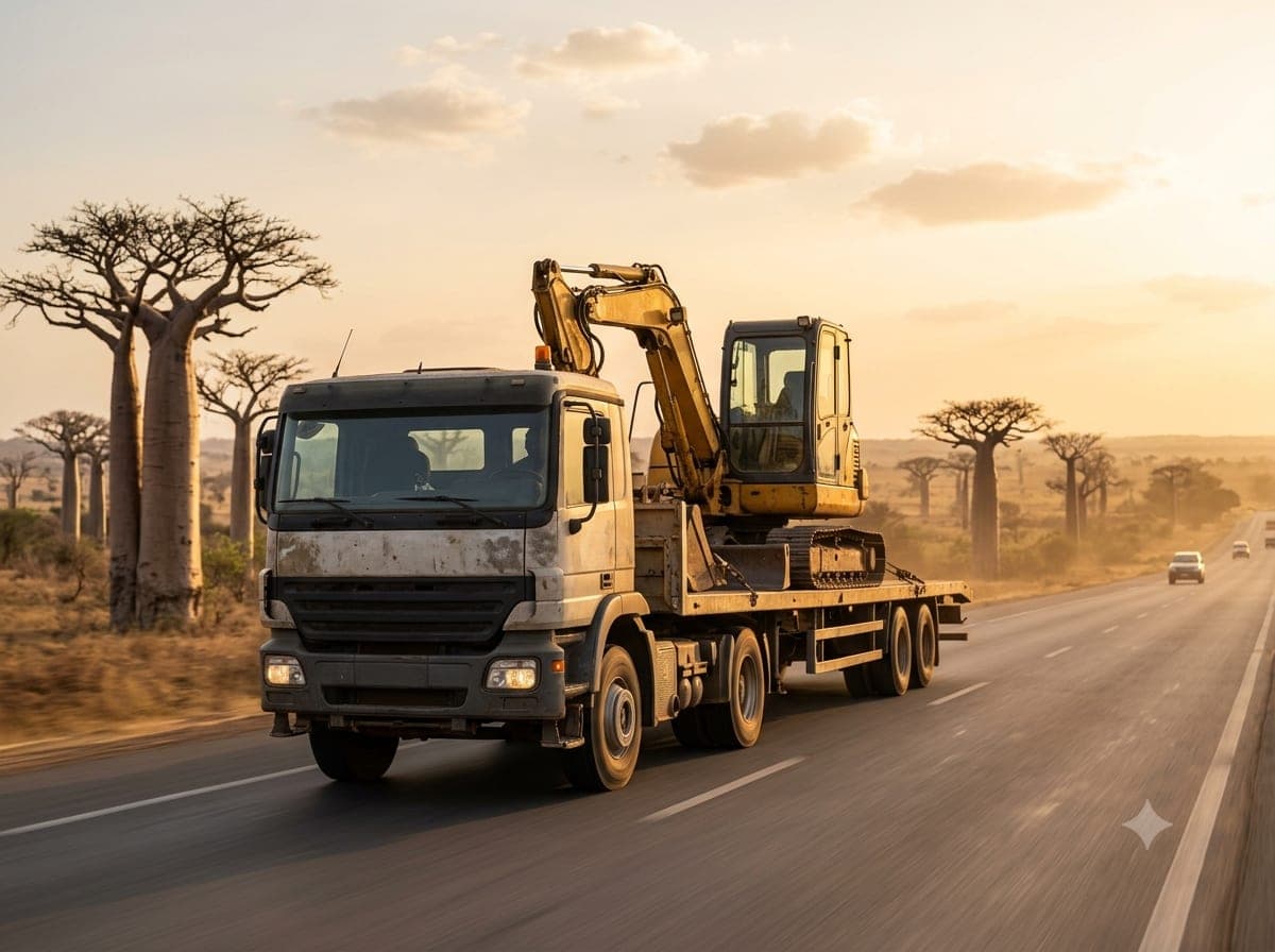 Camion porteur sur route